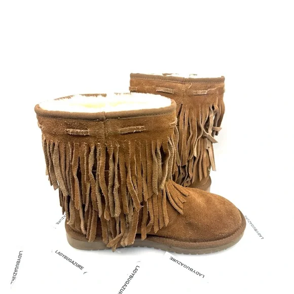 Koolaburra Tan Fringed Winter Boots - Picture 5 of 9